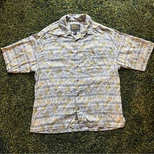 Woolrich Flower Print Short Sleeve Button Up Shirt (L)